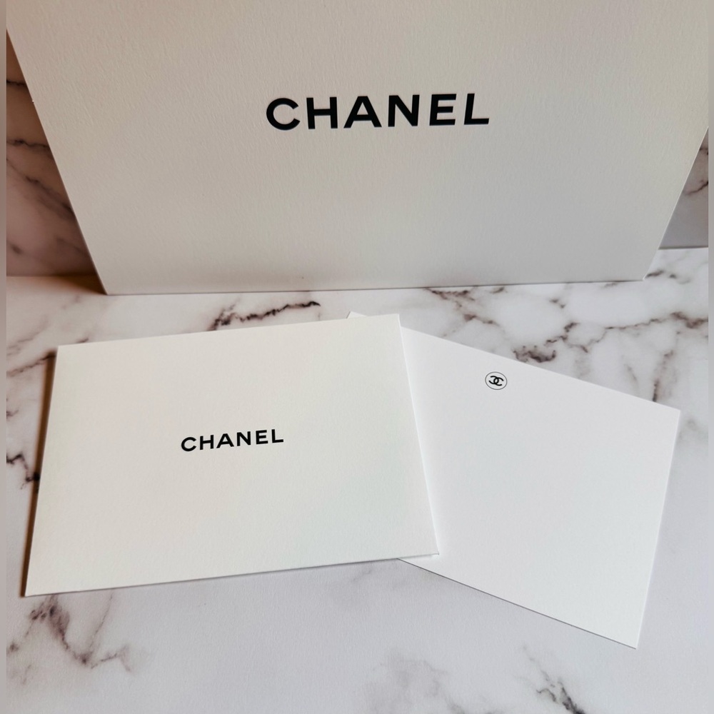 ✨Authentic CHANEL White Notecard with Iconic Black Logo Brand New✨